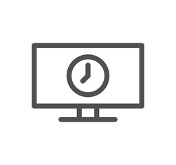 Timer and clock icon outline and linear symbol.	
