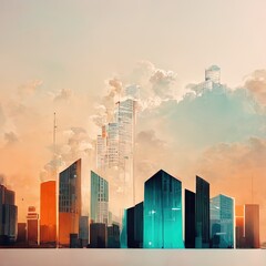 Illustration about financial building. Made by AI. Ultra high resolution.