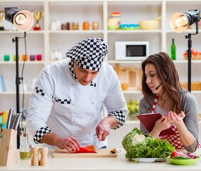 Food cooking tv show in the studio