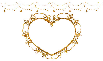 金色ハートフレーム