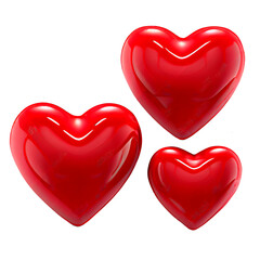 Red Heart 3d Icon Illustration, symbol of love 