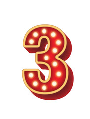 02 Number Alphabet Bulb Light Red 3