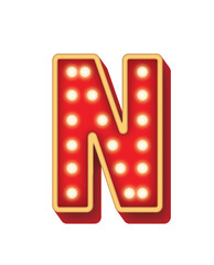 Alphabet Bulb Red Light N