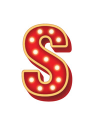 Alphabet Bulb Red Light S