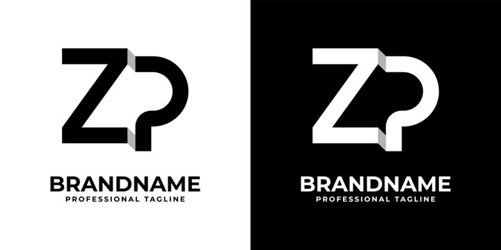 Letter ZP or PZ Monogram Logo, suitable for any business with ZP or PZ initials.