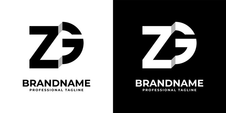 Letter ZG or GZ Monogram Logo, suitable for any business with ZG or GZ initials.