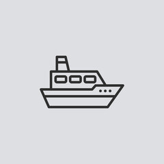 Obraz premium Ship vector icon sign symbol