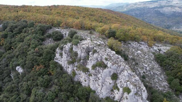 Baou Mourine cliffs seen from a drone