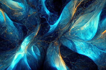 Blue abstract wallpaper, digital 3d background
