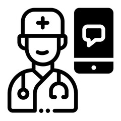 online doctor or medical staff consultation icon