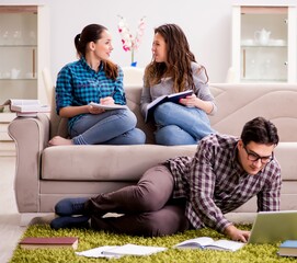 Students preparing for university exams