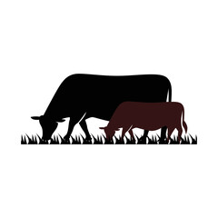 farm cow silhouette illustration, a simple vector design