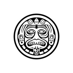 ribal chief icon, coin logo illustration, a simple vector design
