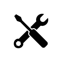 repair icon, wrench and screwdriver illustration, a simple vector design