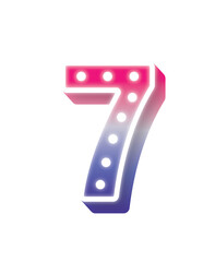 01 Number 7 Pink Blue Bulb Light