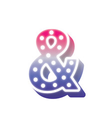 02 Symbol Pink Blue Bulb Light And Sign