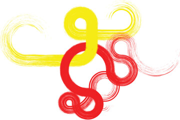 Obraz premium Business Corporate Abstract Logo Design . Two brush strokes in Chain . Infinite Shape Cycle Creative Symbol 