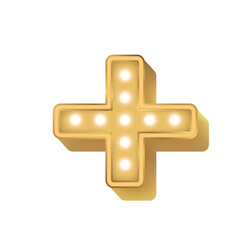 02 Alphabet Gold Bulb Light Symbol Plus