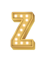 Alphabet Gold Bulb Light Z