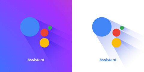 google assistant vector logo - obrazy, fototapety, plakaty