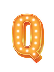 Alphabet Bulb Light Orange Q