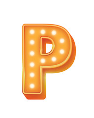 Alphabet Bulb Light Orange P
