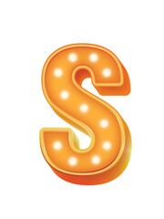 Alphabet Bulb Light Orange S