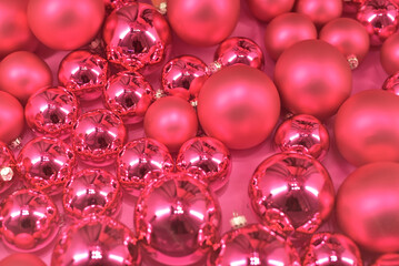Lots of colorful pink balls