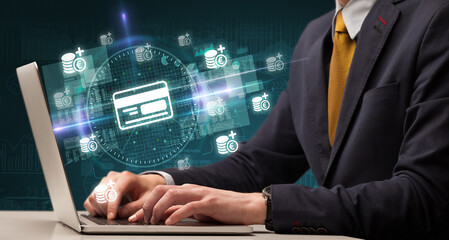 business hand working in stock market