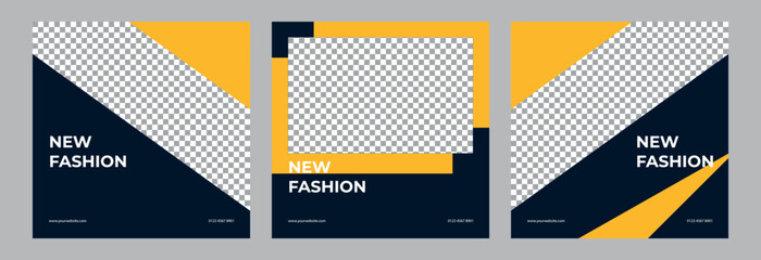Set Of Editable Modern Social Media Post Template. Suitable For Fashion Sale, Discount, New Product For Social Media Posts