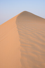 Fototapeta na wymiar Sand dune with blue sky, desert of sand, desert of the United Arab Emirates