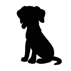 Dog silhouette vector isolated on white background animals silhouette set coloring book kids