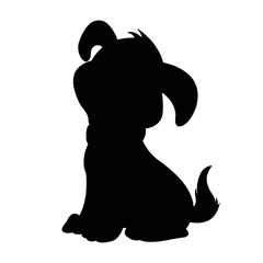Dog silhouette vector isolated on white background animals silhouette set coloring book kids