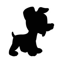 Dog silhouette vector isolated on white background animals silhouette set coloring book kids