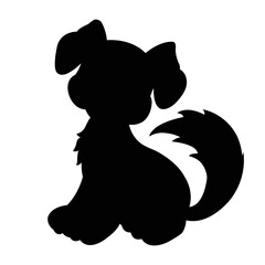 Dog silhouette vector isolated on white background animals silhouette set coloring book kids