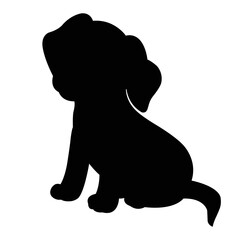 Dog silhouette vector isolated on white background animals silhouette set coloring book kids