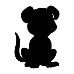 Dog silhouette vector isolated on white background animals silhouette set coloring book kids