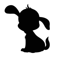 Dog silhouette vector isolated on white background animals silhouette set coloring book kids
