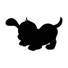 Dog silhouette vector isolated on white background animals silhouette set coloring book kids