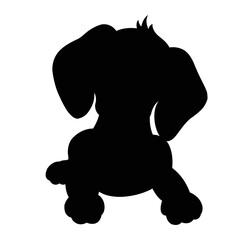 Dog silhouette vector isolated on white background animals silhouette set coloring book kids
