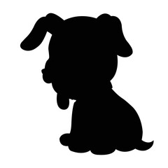 Dog silhouette vector isolated on white background animals silhouette set coloring book kids