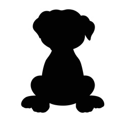 Dog silhouette vector isolated on white background animals silhouette set coloring book kids