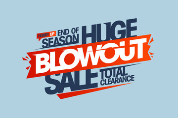 End of season huge blowout sale, total clearance web banner mockup