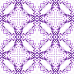 Green geometric chevron watercolor border. Purple