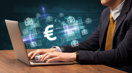 business hand working in stock market