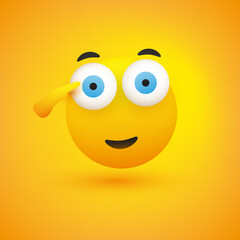 Saluting Face - Happy Emoji Icon Design - Yellow Face with Right Hand Saluting - Sign of Respect - Illustration in Editable Vector Format