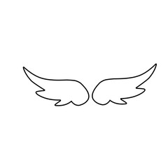 Fototapeta na wymiar Hand Drawn Angel Wings