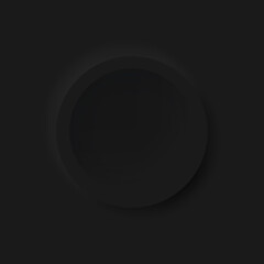 Black Neumorphism soft UI Design for Web design, Application UI and more, Blank button, Vector.
