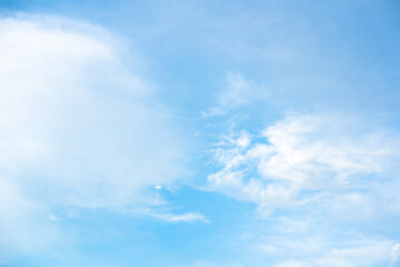 Blue sky and white clouds on daytime, beaufitul space view for design background or wallpaper