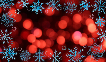  beautiful Christmas background with beautiful snowflakes on a shiny background